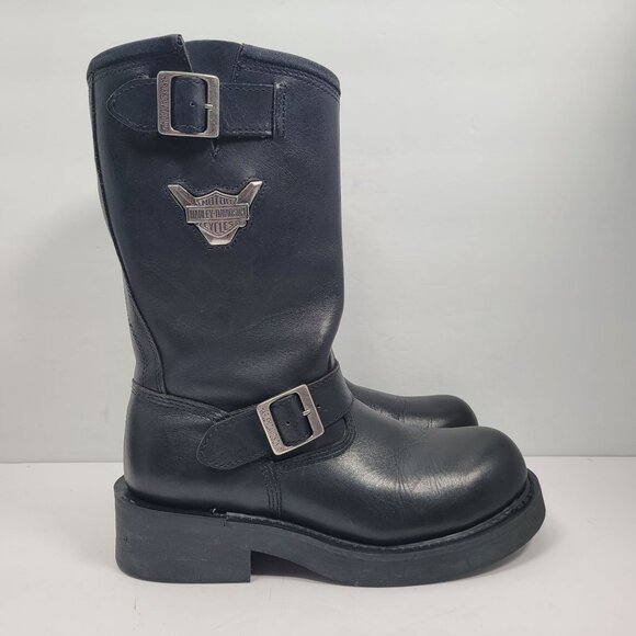 Harley-Davidson Mega Conductor Other - Harley-Davidson Mega Conductor Men's Black Leather Motorcycle Boots US Size 8.5